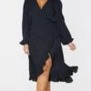 Plus Black Ruffle Wrap Front Midi Dress -Goremje Style da0c404bff19a7df1e0ac1a90221338628bd0831 cmu4928 1