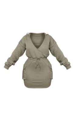 Shape Sage Khaki Plunge Utility Wrap Pocket Sweater Dress -Goremje Style dccc3d981c8aafff834cc892dc60d80b9137d60a cnc5040 5