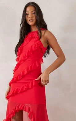 Tall Red Strappy Frilled Maxi Dress 10 Tall Red Strappy Frilled Maxi Dress -Goremje Style ddcb11a2e2537794db7aded544fe339ca9bded87 cnd3482 4