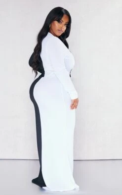 Plus Black Two Tone Maxi Dress -Goremje Style df2a1d204078f72173441ce4979d9486f181757c cnd7337 2