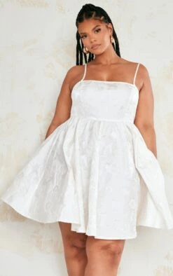 Plus Cream Jacquard Shift Dress -Goremje Style e0e0bfb7e01ff2b5fd4844d0f33bab3e1c180d3a cne0797 3