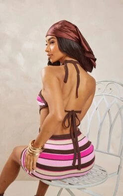 Petite Multi Knitted Backless Mini Dress