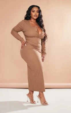 Plus Chocolate Textured Button Up Midi Dress -Goremje Style e1bfba1b8d42c1d4e0072ac3a7c88a11a1e051d5 cnc9668 3