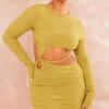 Shape Olive Textured Jersey Cut Out Bodycon Dress -Goremje Style e26ec0c829f1b42894f5901cb6f7099e3d232d26 cne3624 1