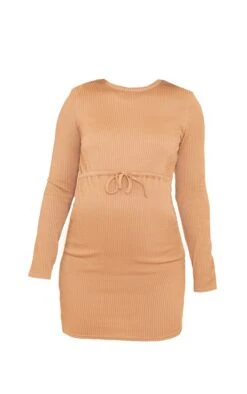 Maternity Camel Tie Waist Mini Dress -Goremje Style e2a8b79fdd9722bde15b44835a3c853ce2a545d2 cmp6557 6