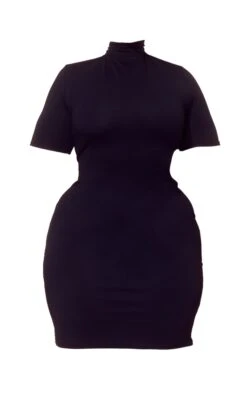 Plus Black High Neck Cut Out Side Bodycon Dress -Goremje Style e2b842c80cec99b54fd9a74179a5d2f18380cfe1 cmy4243 6