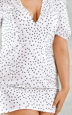 Plus White Polka Dot Puff Sleeve Tea Dress -Goremje Style e2c8324d1fd9ca1ac2ec7e27d4214f3c2b4e0ad9 cnd5038 4