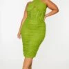 Plus Olive Mesh Cross Front Corset Detail Midi Dress -Goremje Style e4074871307c60403dea9da8d0b6abc03c6ebb15 cmt8451 1