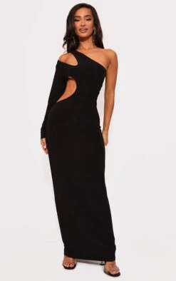 Petite Black Slinky Cut Out Maxi Dress -Goremje Style e527910a637b2dcacbab80bf5f7f8803830ca07e cnb9951 3