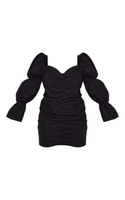 Plus Black Puff Sleeve Ruched Front Bodycon Dress 11 Plus Black Puff Sleeve Ruched Front Bodycon Dress -Goremje Style e65ac205aba4b200fbeaf3a883d930fe53e1284a cna7430 5