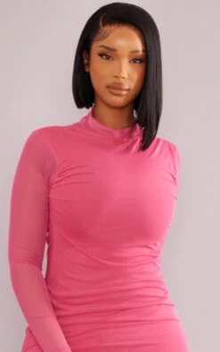 Shape Hot Pink High Neck Mesh Bodycon Dress 10 Shape Hot Pink High Neck Mesh Bodycon Dress -Goremje Style e6d6490e50050fcf5447bb4a55ebe37e8543f910 cmy3307 5