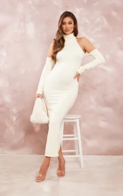 Maternity Off White Contour Rib Cut Out Maxi Dress -Goremje Style e78a66439c269672084d9bee0de13c9a3a883929 cnd3253 5