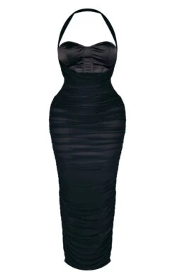 Shape Black Mesh Corset Detail Ruched Maxi Dress -Goremje Style e96ac1b6c51546f6f8f3ce5a4bf221fc73b6c7a1 cnc8785 5