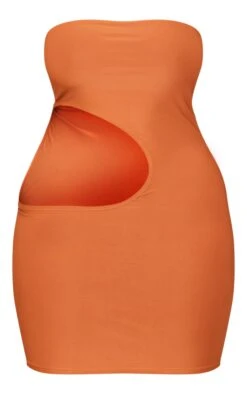 Shape Burnt Orange Slinky Cut Out Mini Dress -Goremje Style ed502fd2fe97889c46b057bc5e806f2f77030674 cnd5252 5