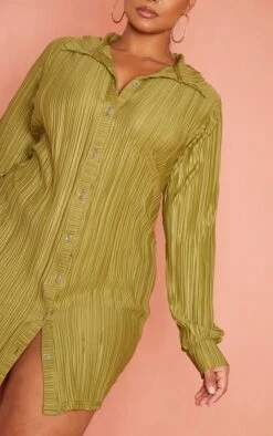 Plus Olive Plisse Shirt Dress -Goremje Style edd0b0dd2d2304ab1ec8b3b1dd30bde830bc5e85 cmy8459 5