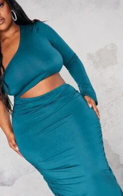 Plus Emerald Green Slinky One Shoulder Cut Out Midi Dress -Goremje Style ef96dc32ebe39288db933066a909b2c3028e98ee cnb4366 4