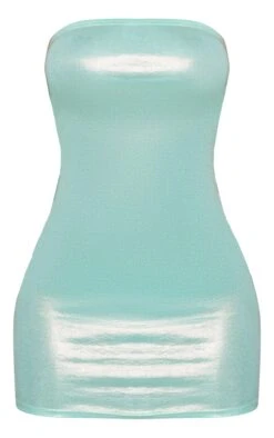 Petite Green Metallic Bandeau Mini Dress -Goremje Style ef98eb41fce94cd97a3c672f07a06f3d818f4dea cne2187 5
