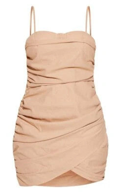 Petite Stone Linen Look Ruched Mini Dress -Goremje Style f001685611b3ed8d48ed0d517bb5286ec1c6b55d cnd7083 5