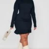 Plus Black Rib Frill Hem Bodycon Dress -Goremje Style f22a21c4e1624131956638815e2df4fbe98d13fa cnc5171 1