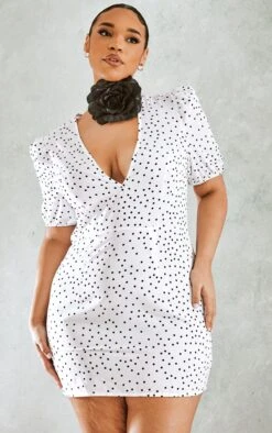 Plus White Polka Dot Puff Sleeve Tea Dress -Goremje Style f3b69fd17ebdc04acc9f1873bbae20d08949d879 cnd5038 1