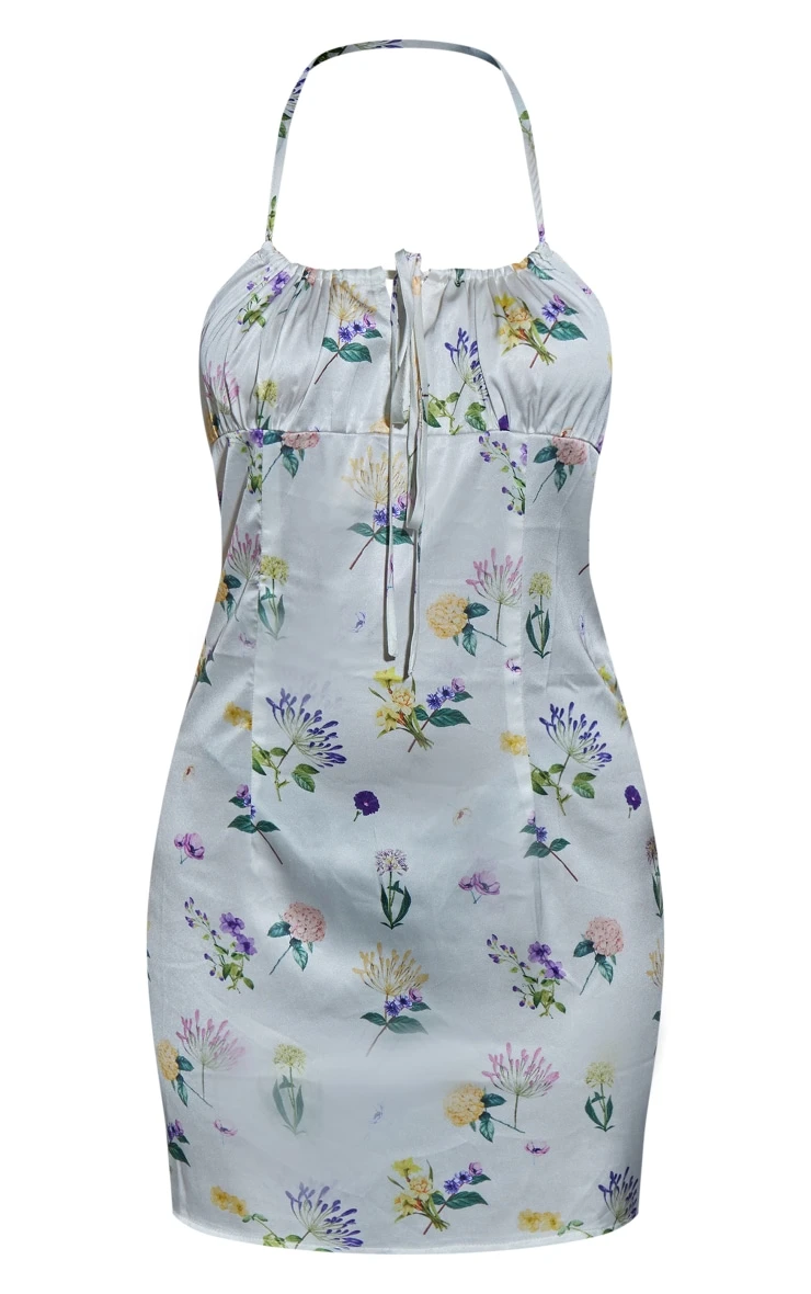 Petite White Satin Halterneck Mini Dress 7 Petite White Satin Halterneck Mini Dress - Image 5