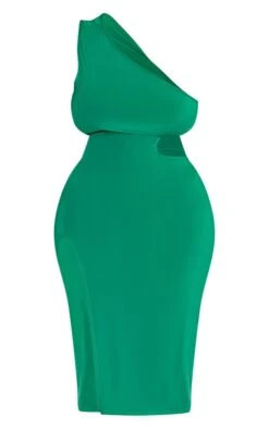 Plus Bright Green One Shoulder Cut Out Midi Dress -Goremje Style f4e84716188087fbd2f395f85f70ca6e004e2627 cnd5060 5