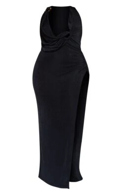Plus Black Ring Detail Drape Thigh Split Maxi Dress -Goremje Style f63f1cb8b639e4dd0c290f572dace67c940d71f3 cmy5645 5