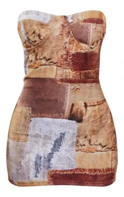 Petite Brown Grunge Patchwork Corset Detail Fitted Bodycon Dress 11 Petite Brown Grunge Patchwork Corset Detail Fitted Bodycon Dress -Goremje Style f7accb6240c6097f488e7d00e47835951b3a91a0 cnd2309 5