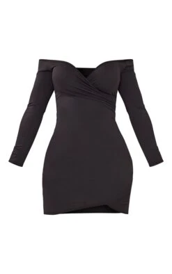Shape Black Ruched Bardot Bodycon Dress -Goremje Style f88bfec79e92fa78fd37bd4fa42ba49b84ca5d7d clt7756 6
