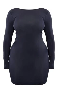 PLT Label Shape Black Extreme Scoop Back Bodycon Dress -Goremje Style fa9214a47e3b778795410908b4193487f64b94a5 cnc1760 5