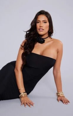 Shape Black Slinky Bandeau Ruched Side Midaxi Dress -Goremje Style fb66b93035ffe0b51060d9342cb0217a941a8617 cnc8753 4