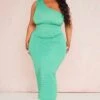 Plus Green Bubble Textured One Shoulder Midi Dress -Goremje Style fcd82377af4259d6effb4d78bc64aac165ffecc3 cne4149 1