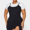 Plus Black 2 In 1 Strappy Split Front Shift Dress -Goremje Style fcf6651f032715ef86fc0993a5f29fbcb8e83188 cml2259 1