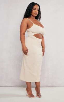 Plus Stone Textured Cut Out Midi Dress -Goremje Style fd3ba122c907322171dfd73fe23361843e5f4e43 cnd4971 3