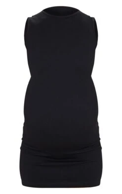 Maternity Black Contour Racer Neck Bodycon Dress -Goremje Style fe0ec7a877c4d6da3a67c96104752d18d402d403 cmr0588 6