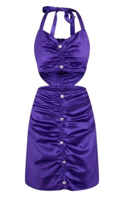 Petite Purple Embellished Detail Halterneck Bodycon Dress -Goremje Style fe1e17a91404a71a8002f0a6e551e5ed781bb0e5 cmy0223 6