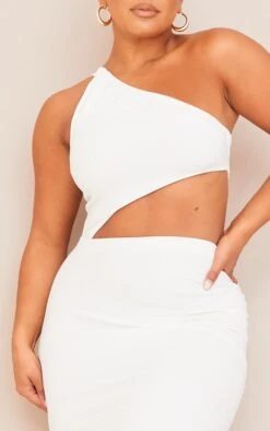 Shape Cream One Shoulder Ruched Cut Out Extreme Split Maxi Dress -Goremje Style fe8257370d9e0324a812d33f599d6ffc9125bddb cna2883 4