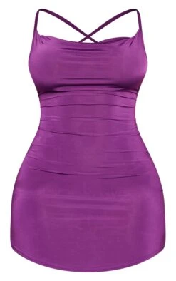 Shape Dark Plum Cowl Lace Up Back Bodycon Dress -Goremje Style fe930584b260f8f398f05e8be47b1e8f85277fd2 cnc1667 5