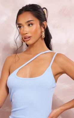 Petite Blue Grey Asymmetric Strap Mini Dress -Goremje Style ff4cc17ebf2cba83d439e1080639f0ca0d821c7f cne4920 4