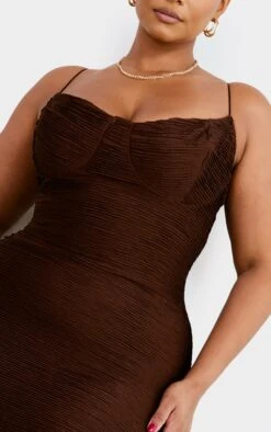 Plus Chocolate Textured Strappy Midi Dress 10 Plus Chocolate Textured Strappy Midi Dress -Goremje Style ff83660150e807dc559bebad3232a6c22794d315 cmy7947 5